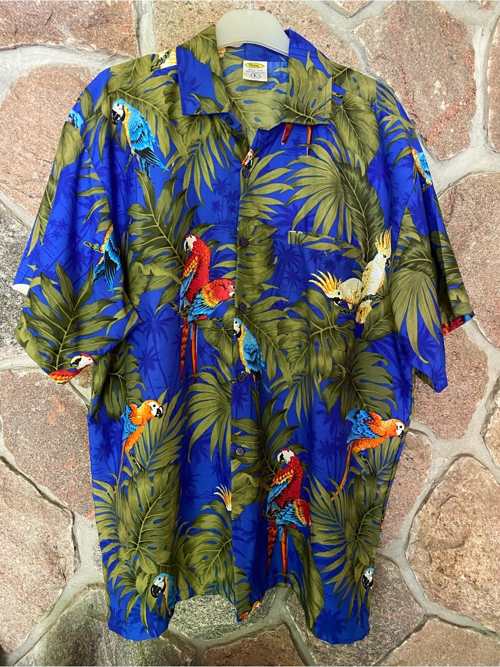 Tropical Hawaiian Shirt: Birds and Palms print